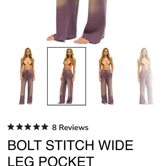 Aviator nation bolt stitch wide leg sweatpants - Picture 8 of 10